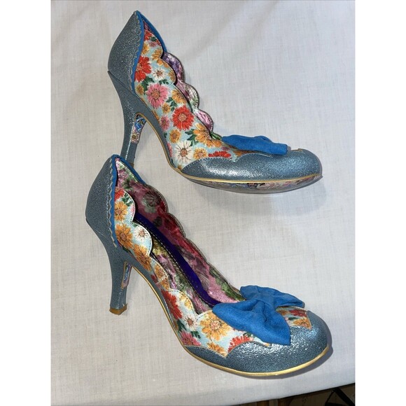 Irregular Choice Iconic Women’s Flair Dress Shoes Size 41 U.S. 10 M Blue Floral - Picture 14 of 14